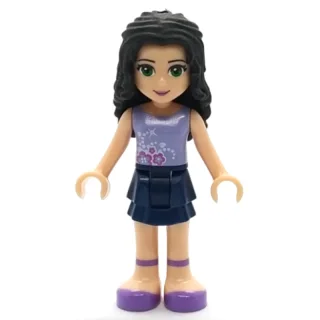 Emma - Lavender Top, Dark Blue Skirt