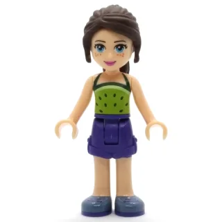 Naomi - Lime Top, Dark Purple Skirt
