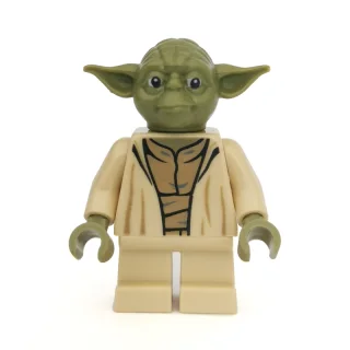 Yoda, Olive Green Head, Dark Tan Undershirt, Thick Creases
