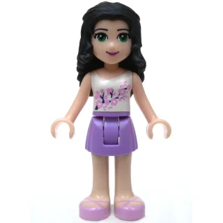 Emma - White Top, Medium Lavender Skirt