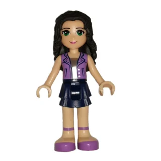 Emma - Medium Lavender Vest, Dark Blue Skirt