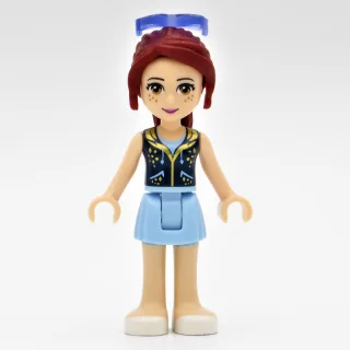 Mia - Dark Blue Vest, Bright Light Blue Skirt