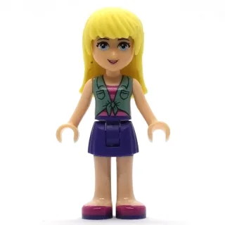 Stephanie - Sand Green Vest, Dark Purple Skirt