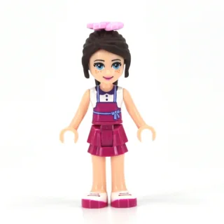 Naomi - White Top, Magenta Apron