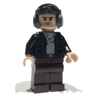 Poe Dameron, Black Jacket, Hair with Headset