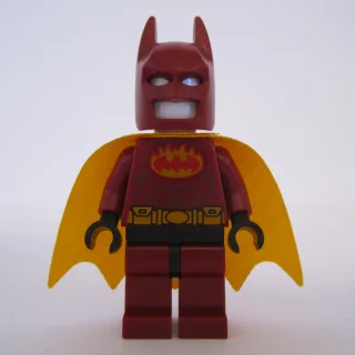 Batman, Dark Red Suit, Bright Light Orange Cape, Dark Red Cowl (Firestarter Outfit)