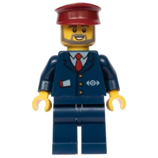 Conductor - Dark Blue Jacket, Dark Blue Legs, Dark Red Hat, Glasses, Beard