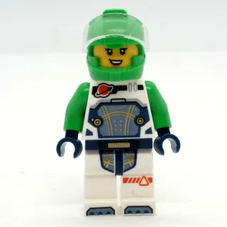 Astronaut, White Spacesuit, Bright Green Helmet