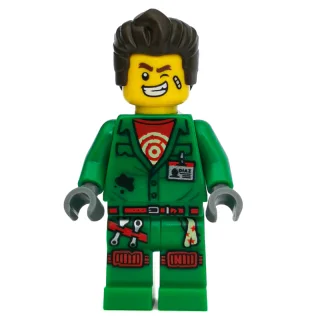 Minifigurka Douglas Elton / El Fuego, Green Outfit with Hair