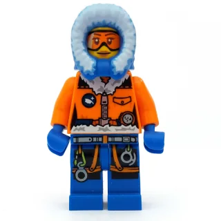 Arctic Explorer, Hood, Printed Orange Goggles, Woman