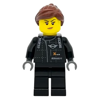 Race Driver, Black Torso, Black Legs, Reddish Brown Hair
