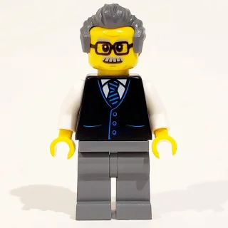 Launch Director - Black Torso, Dark Bluish Grey Legs, Dark Bluish Grey Hair