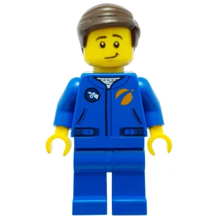 Astronaut - Blue Torso and Legs, Dark Brown Hair