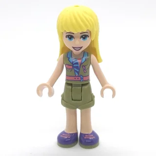 Stephanie - Olive Green Jacket, Olive Green Skirt, Bright Light Yellow Hair