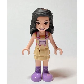 Emma - Tan Overall, Black Hair