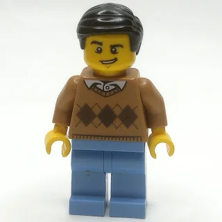 Medium Nougat Torso, Medium Blue Legs, Black Hair