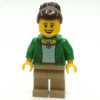 Green Torso, Dark Tan Legs, Dark Brown Hair