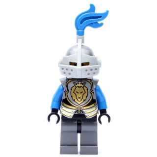 Knight, Blue, Armor, Helmet with Visor and Blue Plume, Beard