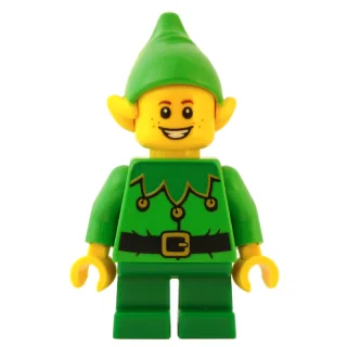 Elf - Bright Green Torso, Green Legs, Bright Green Hat, Broad Smile
