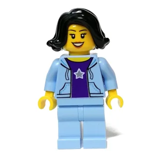 Bright Light Blue Torso and Legs, Black Hair