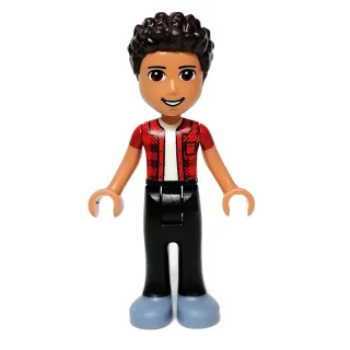Minifigurka River - Red Jacket, Black Pants, Dark Brown Hair