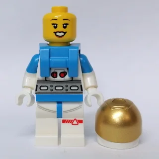 Astronaut, Female, White Suit, Gold Visor, Open Mouth