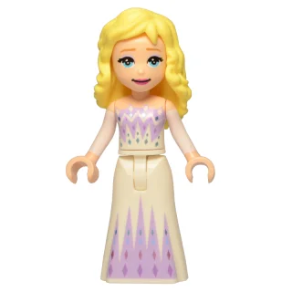 Elsa, Medium Lavender and White Dress, No Cape