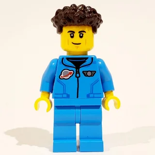 Astronaut, Dark Azure Jumpsuit, Dark Brown Hair