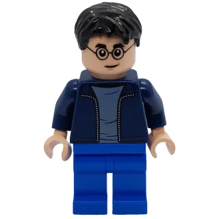 Harry Potter, Open Dark Blue Jacket over White Shirt, Blue Legs