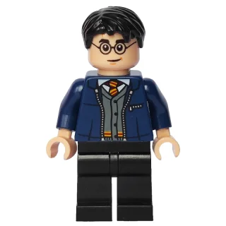 Harry Potter, Open Dark Blue Jacket over Gryffindor Sweater