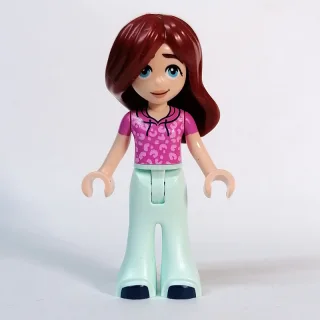 Paisley - Dark Pink Top, Light Aqua Legs