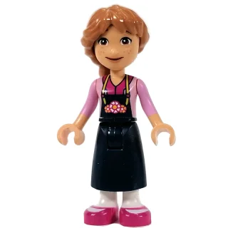 Fiona - Bright Pink Shirt, Dark Blue Apron