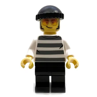 Criminal, Prison Sweater, Black Legs, Black Beanie, Orange Glasses