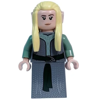Elf - Dark Bluish Grey Torso, Dress, Bright Light Yellow Hair