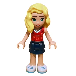 Matilde - Red Top, Dark Blue Skirt