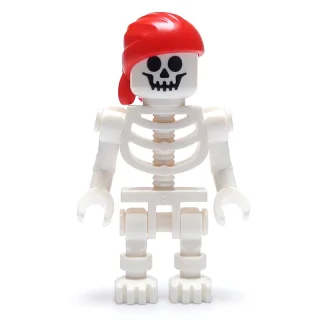 Skeleton, Standard Face, Red Bandana Hat, Bent Arms