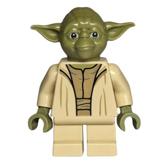 Yoda, Olive Green Head, Dark Tan Undershirt, Thin Creases