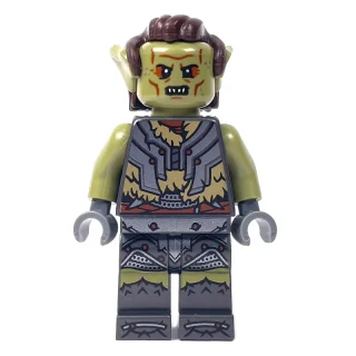 Orc, Olive Green, Dark Tan Fur Trim