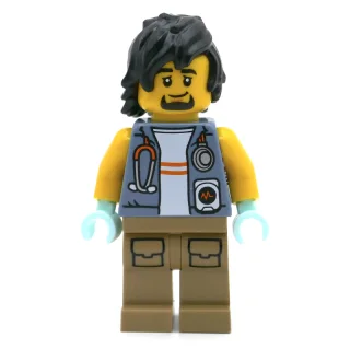 Vet, Sand Blue Jacket, Dark Tan Legs, Black Hair and Goatee