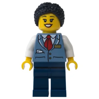 Train Driver, Sand Blue Vest, Dark Blue Legs