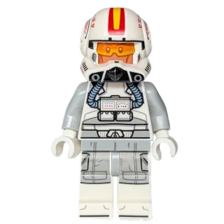 Clone Pilot, Open Helmet with Yellow and Red Markings, White Legs