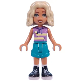 Nova - Medium Lavender Top, Dark Turquoise Shorts