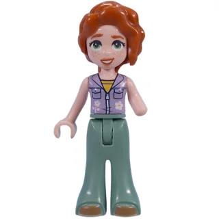Autumn - Lavender Top, Sand Green Pants, Flower