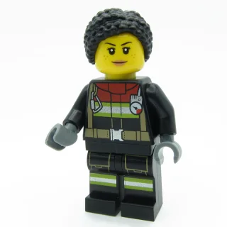 Firefighter, Black Fire Suit, Black Hair