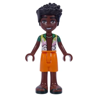Zac - White/Green Shirt, Orange Shorts