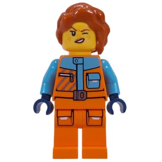 Minifigurka Arctic Explorer, Tina Tarantula, Orange Suit, Dark Orange Hair