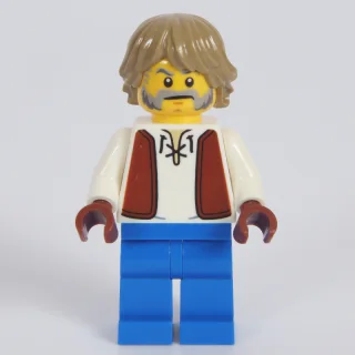 Villager, Man, Dark Brown Vest, Blue Legs, Dark Tan Hair