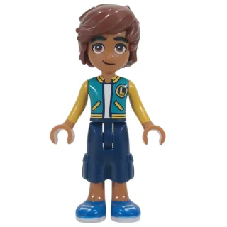 Minifigurka Leo, Dark Turquoise Jacket, Dark Blue Pants
